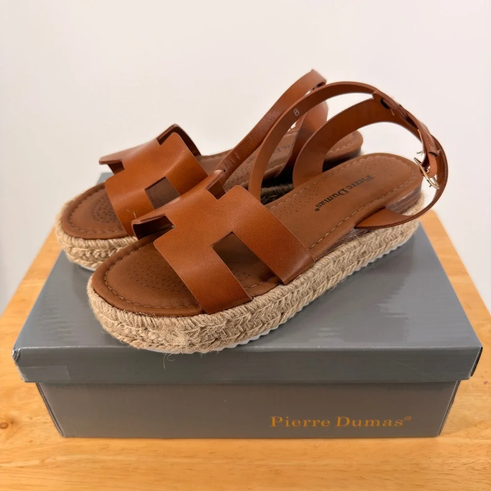 Pierre Dumas Magic-30 Sandal Womens 8 New Espadrille Platform H-Band Boho Chic